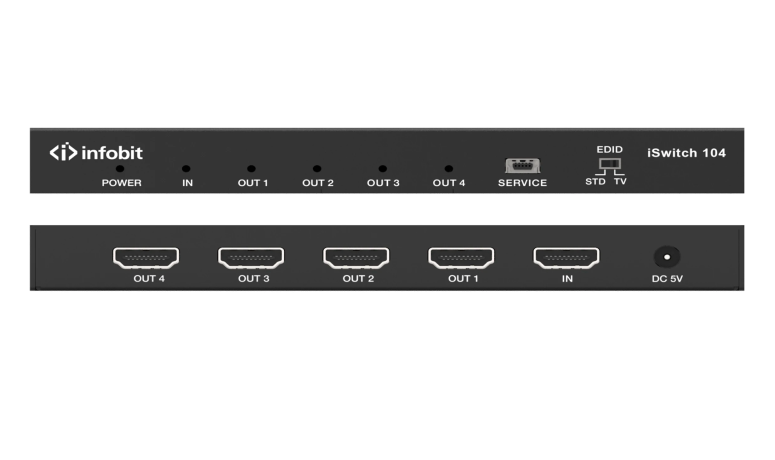 Сплиттер Infobit iSwitch 104 4K60 18Gbps 1x4 HDMI splitter, smart EDID